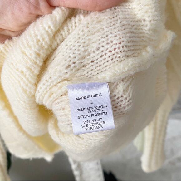 Vintage Textured Balloon Sleeve Knit Sweater - Picture 4 of 5